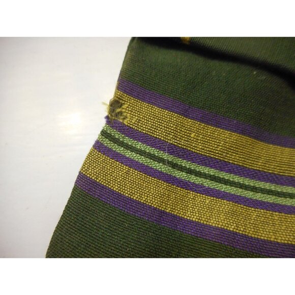 Vintage  striped Green Purple Yellow Clip on Tie Necktie Snapper - Picture 7 of 7